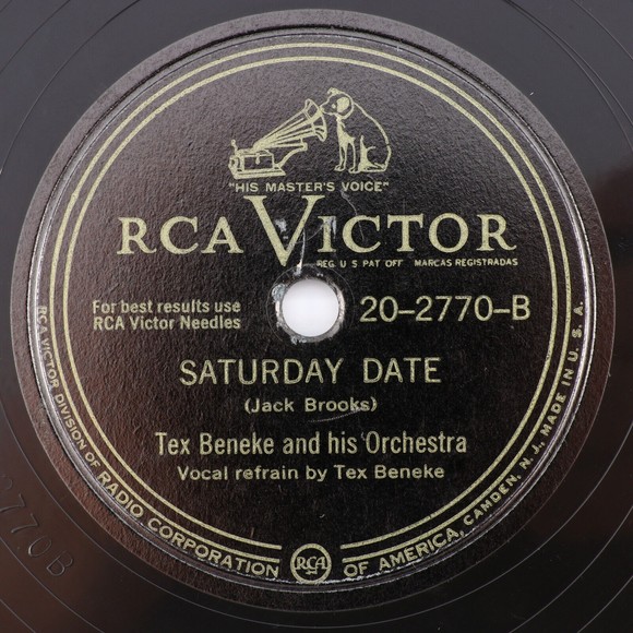 Tex Beneke, Encore, Cherie / Saturday Date - 1947 Jazz 10" 78 rpm Record 20-2770 - Picture 3 of 14